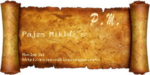 Pajzs Miklós névjegykártya